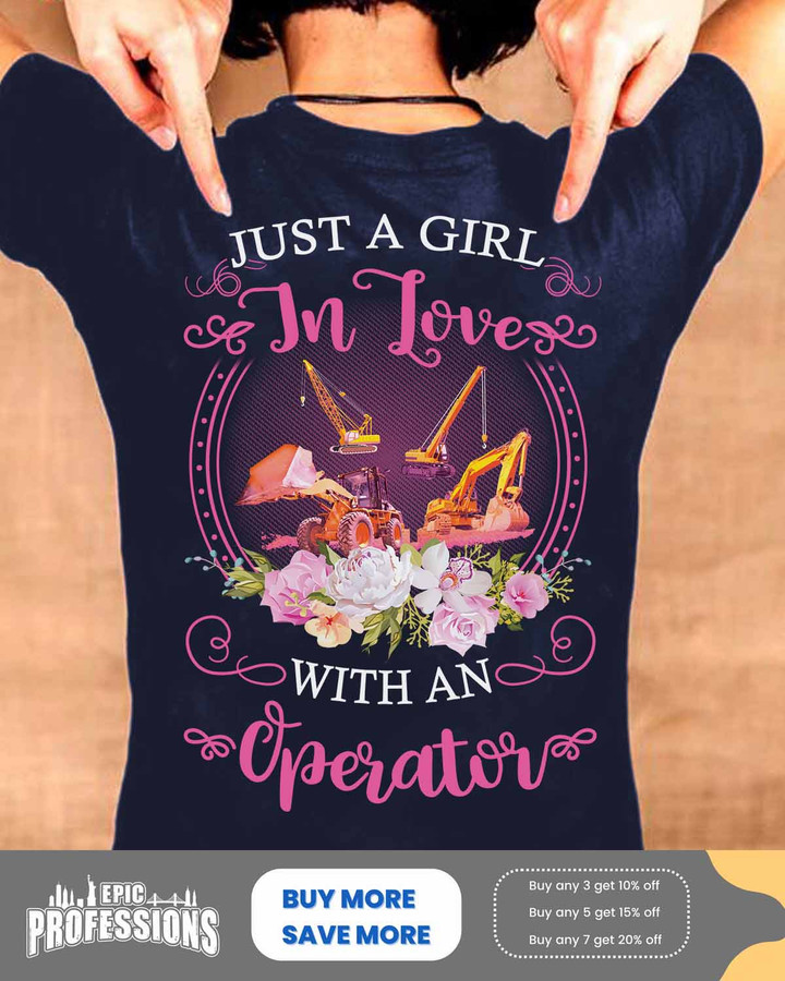 Just a girl in love with an Operator- Navy Blue -Operator-T-Shirt -#M210323INLOVE4BOPERZ6