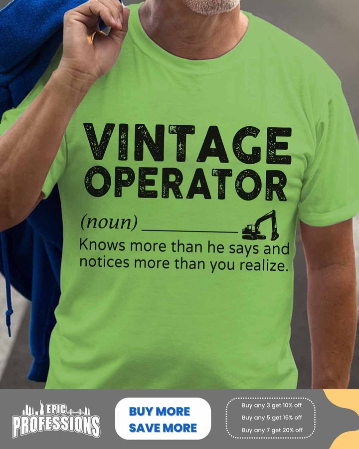 Vintage operator- Lime-operator- T-shirt -#M220323VINTA4FOPERZ6