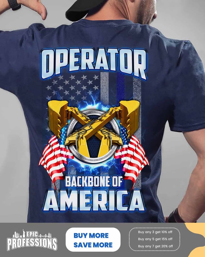 Operator backbone of America-Navy Blue-Operator -T-shirt -#M240323BAKBO2BOPERZ6