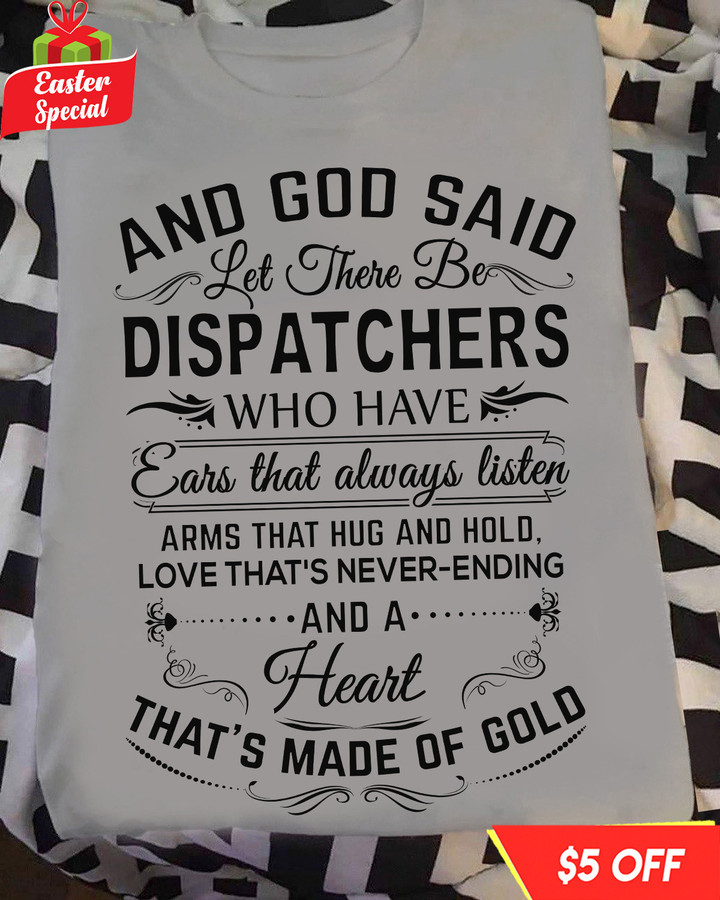 Let There Be Dispatchers that's made of Gold- Sport Grey-Dispatcher-T shirt-#F240323NEVEN3FDISPZ4