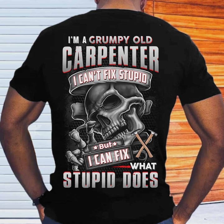 I'm a Grumpy old Carpenter-Black-Carpenter-T-shirt -#M300323WHAST2BCARPZ6