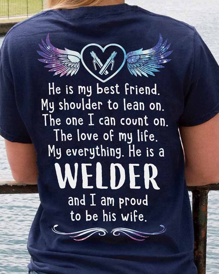 Welder's Lady- Navy Blue -Welder-T-Shirt -#M060423LEAN8BWELDZ6