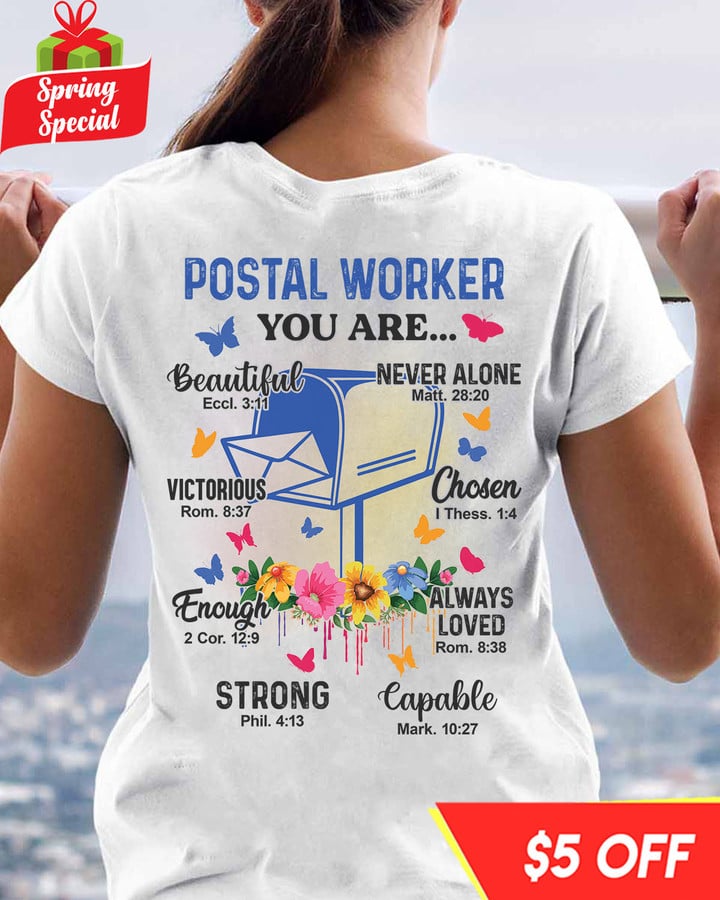 Awesome Postal Worker-White-PostalWorker-T- shirt-#F070423YOUARE1BPOWOZ4