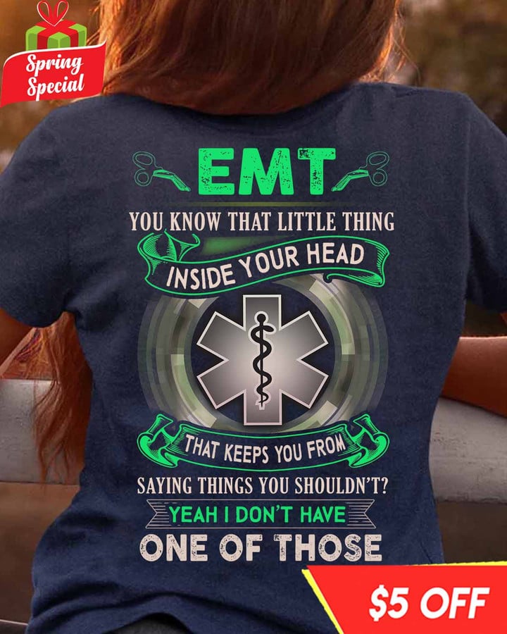 EMT That Little Thing Inside Your Head- Navy Blue -EMT-T-Shirt -#F070423LITHING1BEMTZ4