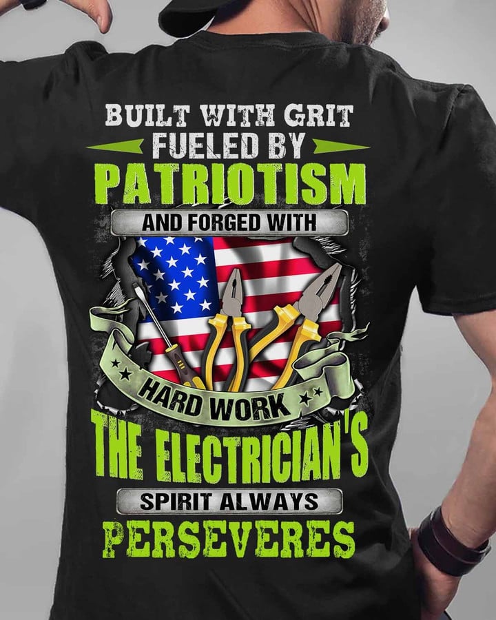 The Electrician's spirit always perseveres-Black-Electrician-T-shirt -#M080423FORGED1BELECZ6