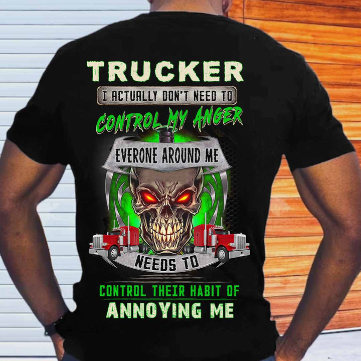 Sarcastic Trucker-Black-Trucker-T-shirt -#M120423HABITOF1BTRUCZ6