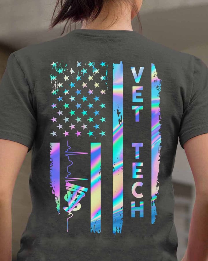 Proud VET TECH-Dark Heather-VETTech-T-Shirt -#F130423USFLA61BVETEZ4