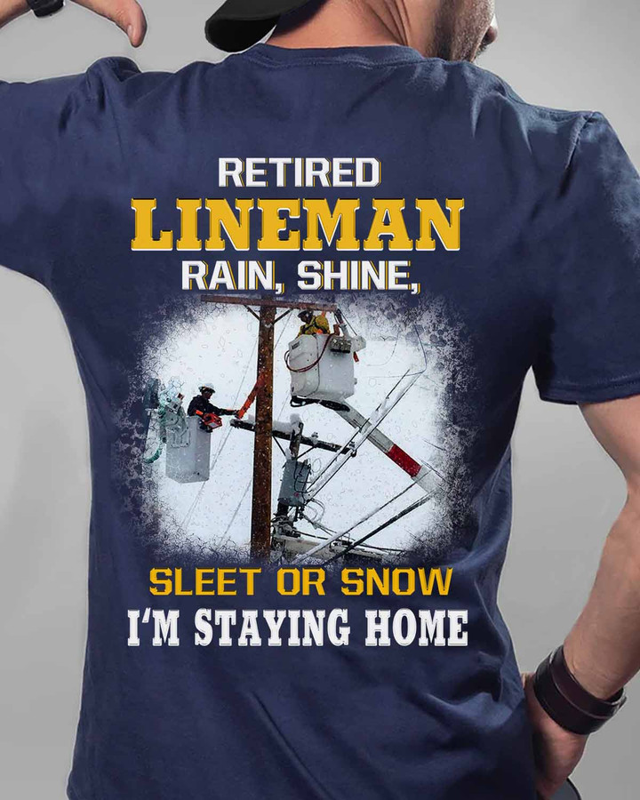Retired Lineman-Navy Blue-Lineman-T-shirt-#M140423SLEET5BLINEZ6