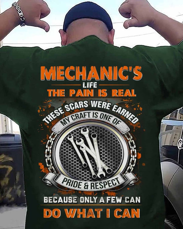 Awesome Mechanic's life-Forest Green -Mechanic-T-Shirt -#M210423PAIN4BMECHZ6