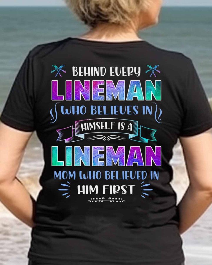 Awesome Lineman's Mom-T-Shirt -#M260423WHOBE5BLINEZ6