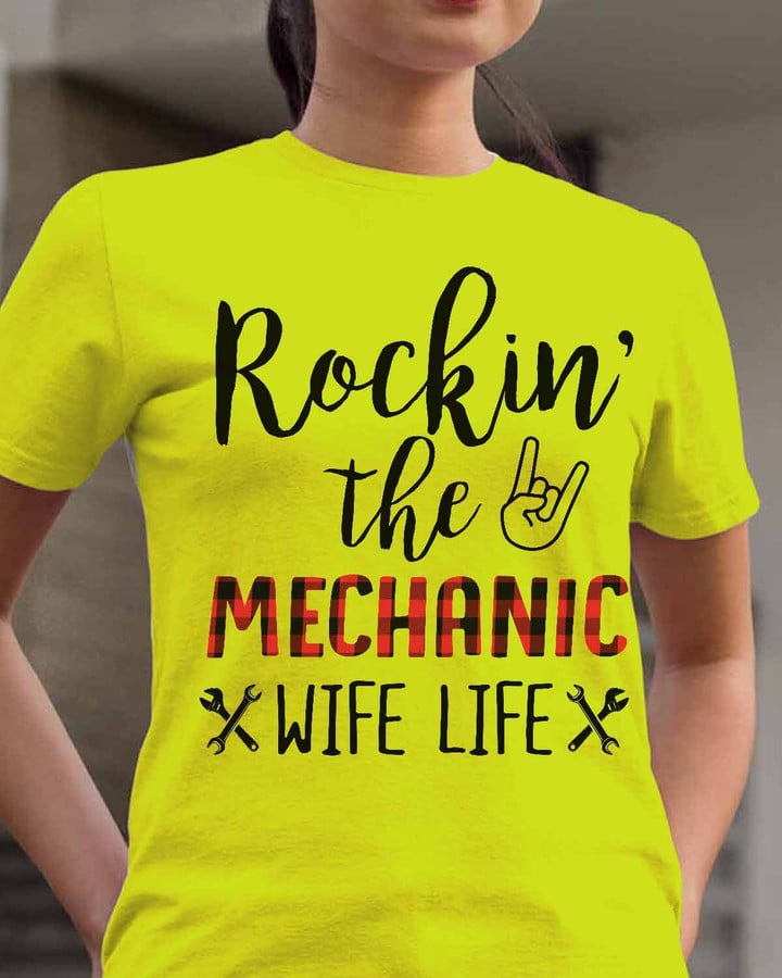 Rocking the Mechanic wife life-T- shirt-#M290423WIFLI1FMECHZ6