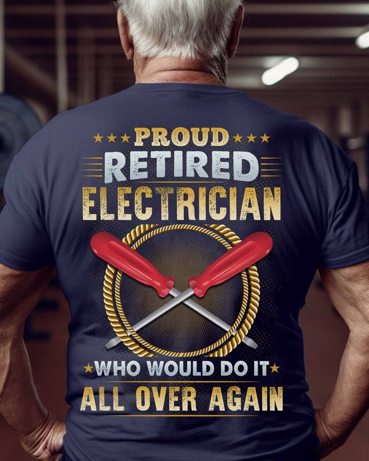 Retired Electrician-T-Shirt-#M030523OVAGAIN1BELECZ6