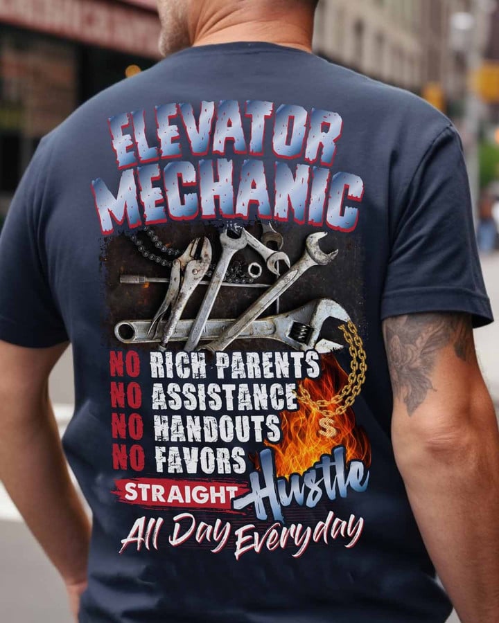Elevator Mechanic hustle all day everyday-T-Shirt -#M040523HUSTLE1BELMEZ6