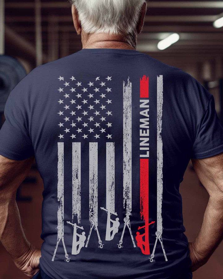 Proud Lineman-Navy Blue- Lineman -T-shirt -#M230323USFLA7BLINEZ6
