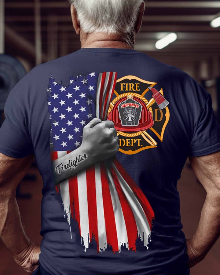 Proud Firefighter- Navy Blue -Firefighter- T-shirt -#170922USFLA58BFIREZ6