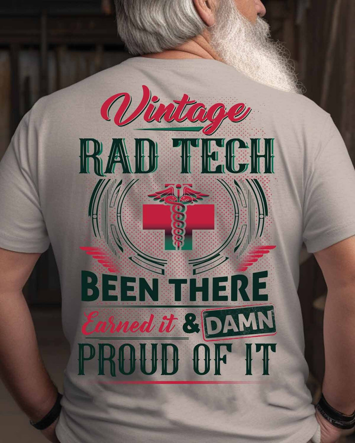 RAD TECH T-Shirt - Vintage graphic design with empowering quote, perfect for proud Rad Tech professionals.