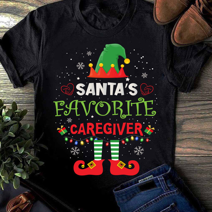 Awesome Santa's Favorite Caregiver-T-shirt-#F011123SAFAV2FCAREZ2