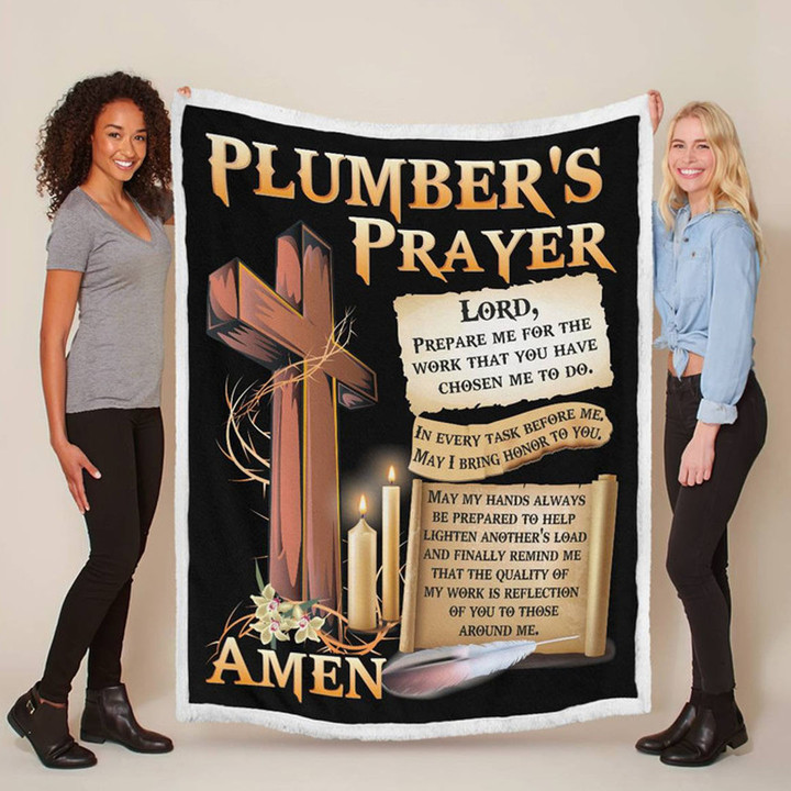 Awesome Plumber's Prayer- Sherpa Blanket -#M041123EVTAS1FPLUMZ6FB