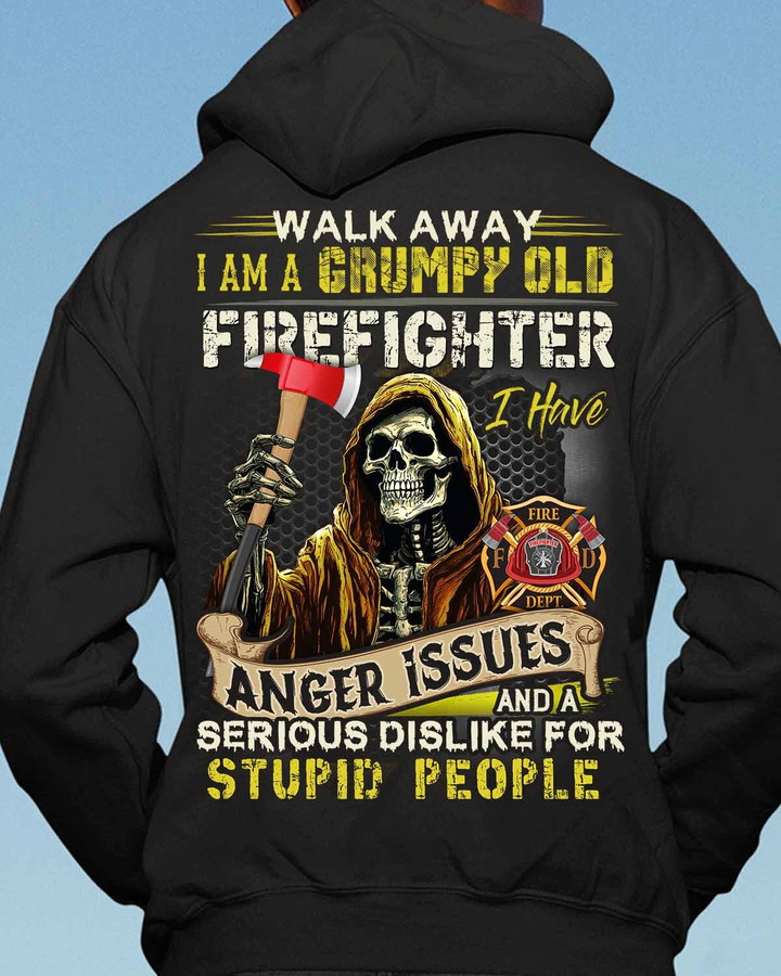 Walk Away I am a Grumpy Old Firefighter-Hoodie-#M161123ANGIS14XBFIREZ2