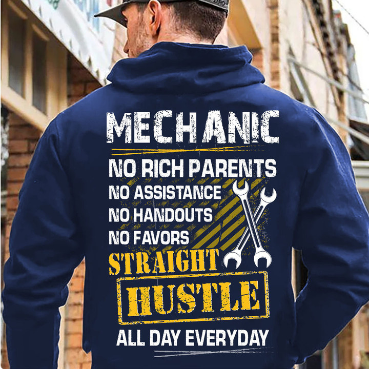 Mechanic Straight Hustle All day Everyday-Hoodie-#M161123HUSTLE15BMECHZ2