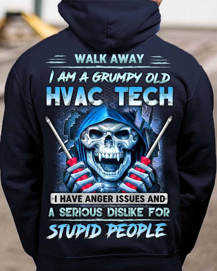 I am a grumpy old HVAC Tech-Hoodie-#M171123ANGIS8BHVACZ4