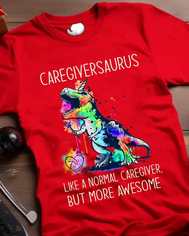 Awesome Caregiver Saurus-T-shirt -#F211223SAURS2XCAREZ4