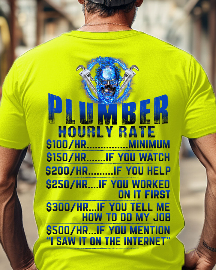Awesome Plumber Hourly Rate-T-shirt-#M040124HORLY9BPLUMZ4