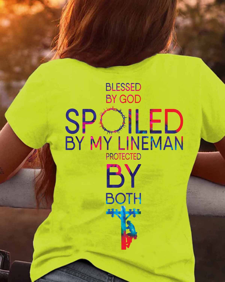 Blessed By God Spoiled By My Lineman-T-shirt-#M050124PROBY4BLINEZ2