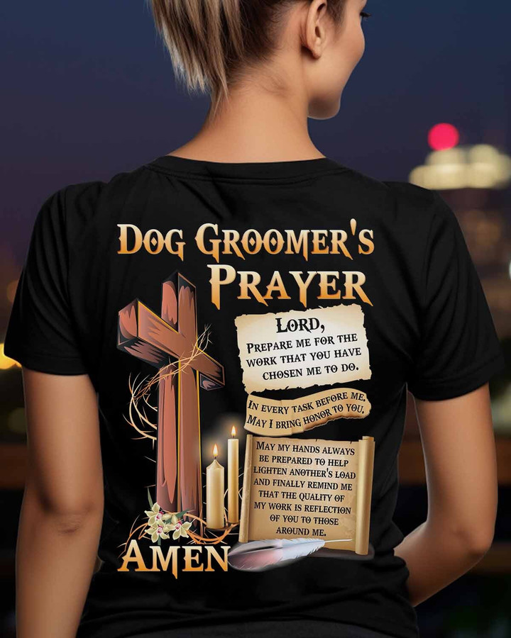 Awesome Dog Groomer's Prayer-T-shirt-#F110124EVTAS1BDOGRZ2