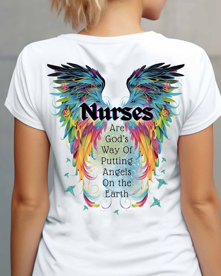 Nurses are God's Way of Putting angels on the Earth-T-shirt-#F190124PUTTI9BNURSZ4