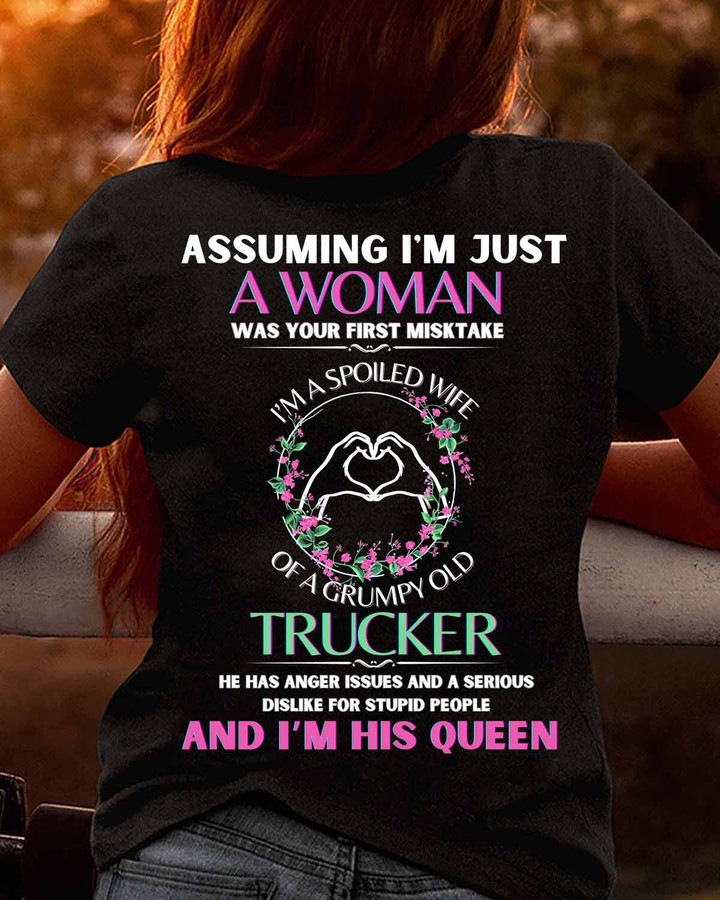 Awesome Trucker's Lady-T-shirt-#M230124HISQU9BTRUCZ6