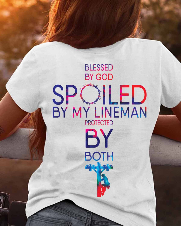 Blessed By God Spoiled by My Lineman-T-shirt-#M250124PROBY4BLINEZ6
