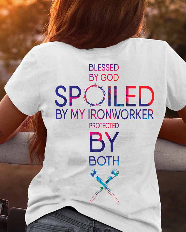 Blessed By God Spoiled by My Ironworker-T-shirt-#M270124PROBY4BIRONZ6