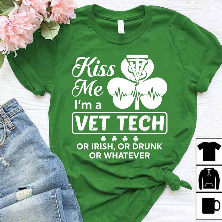 Kiss me I am a Vet Tech-T-shirt-#F020224KISME2FVETEZ4