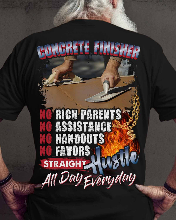 Concrete Finisher Straight Hustle All day Everyday-T-shirt-#M030224HUSTLE1BCOFIZ6