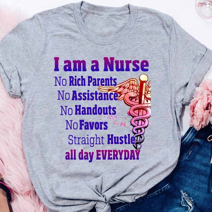 Nurse Staright Hustle all day Everyday -T-shirt-#F080224HUSTLE20FNURSZ2