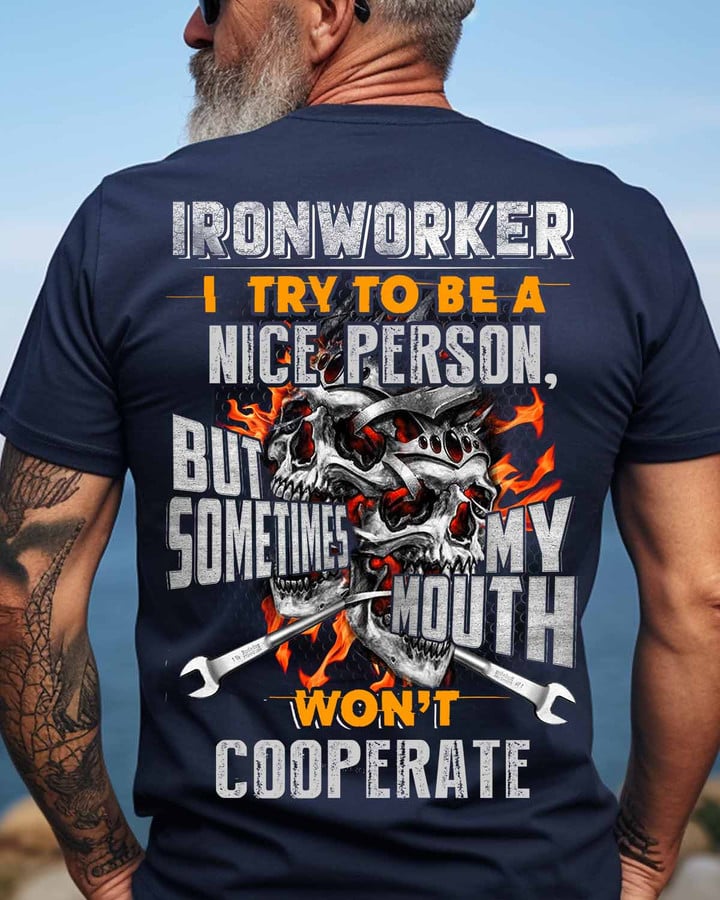 Ironworker I Try To Be a Nice Person-T-shirt-#M090224COPER3BIRONZ2