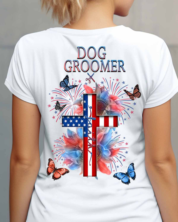 Awesome Dog Groomer-T-shirt-#F160224FAICR1BDOGRZ4