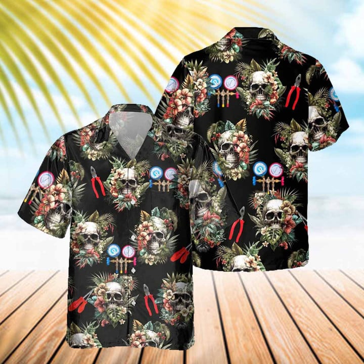 Awesome HVAC Tech- AOP Pocket Hawaiian Shirt-#M140324SKUHAWIN1BHVACZ4