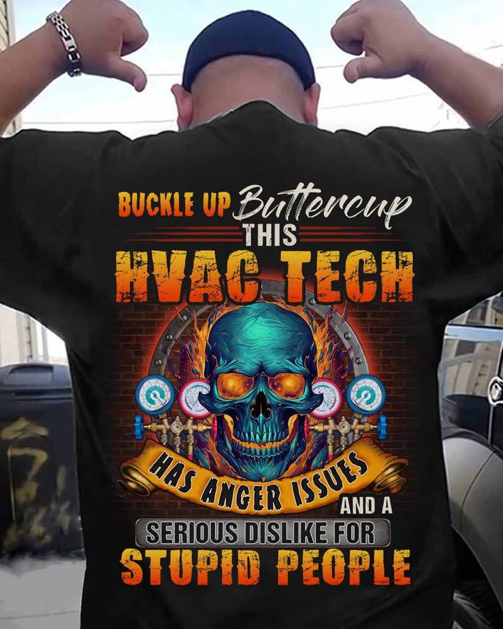 This HVAC Tech has anger issue-T-shirt-#M150324BUCUT12BHVACZ7