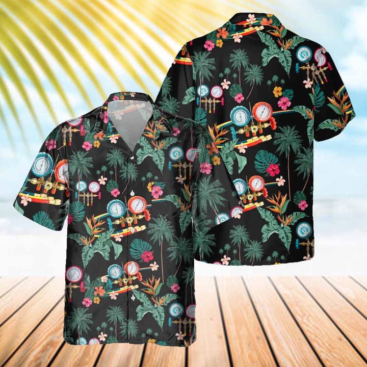 Awesome HVAC Tech- AOP Pocket Hawaiian Shirt-#M150324HAWIN21BHVACZ7