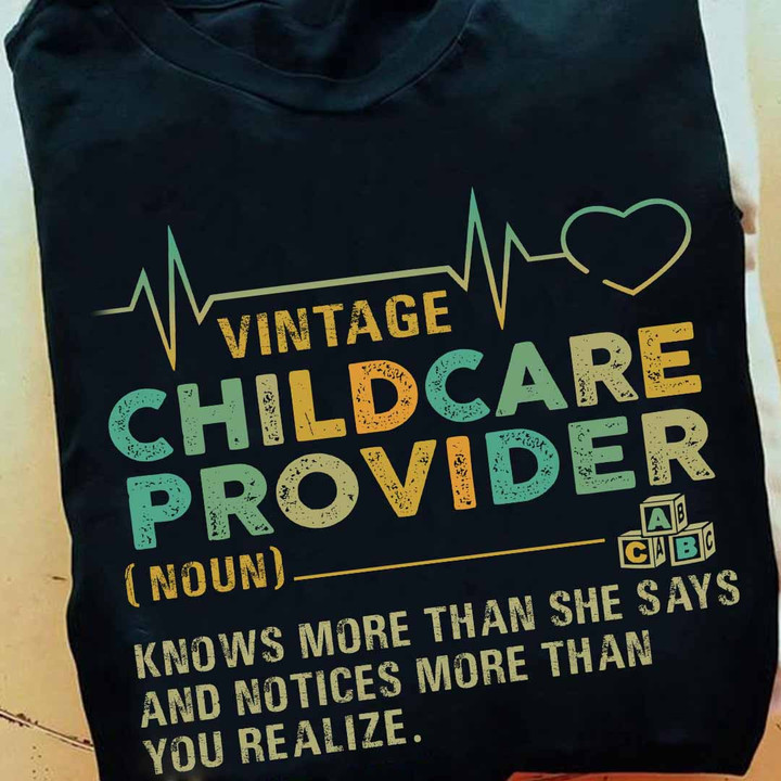 Vintage Childcare Provider-T-shirt-#F030424VINTA13FCHPRZ4