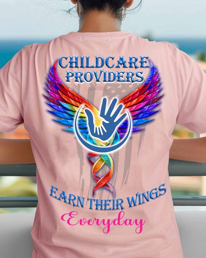 Childcare Providers earn their wings everyday-T-shirt-#M100424EARTH16BCHPRZ4