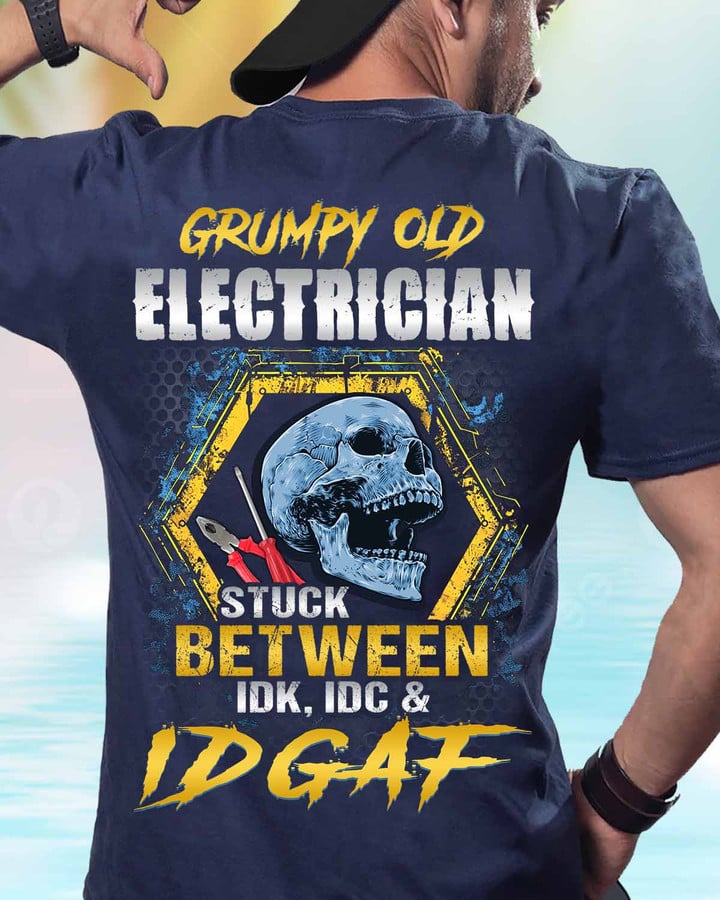 Grumpy Old Electrician-T-shirt-#M240424STUBET6BELECZ6