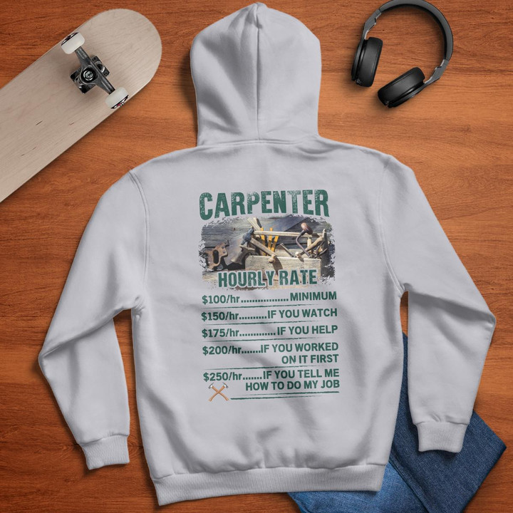 Carpenter Hourly Rate- Ash Grey -Carpenter- Hoodie -#191022HORLY13BCARPZ6