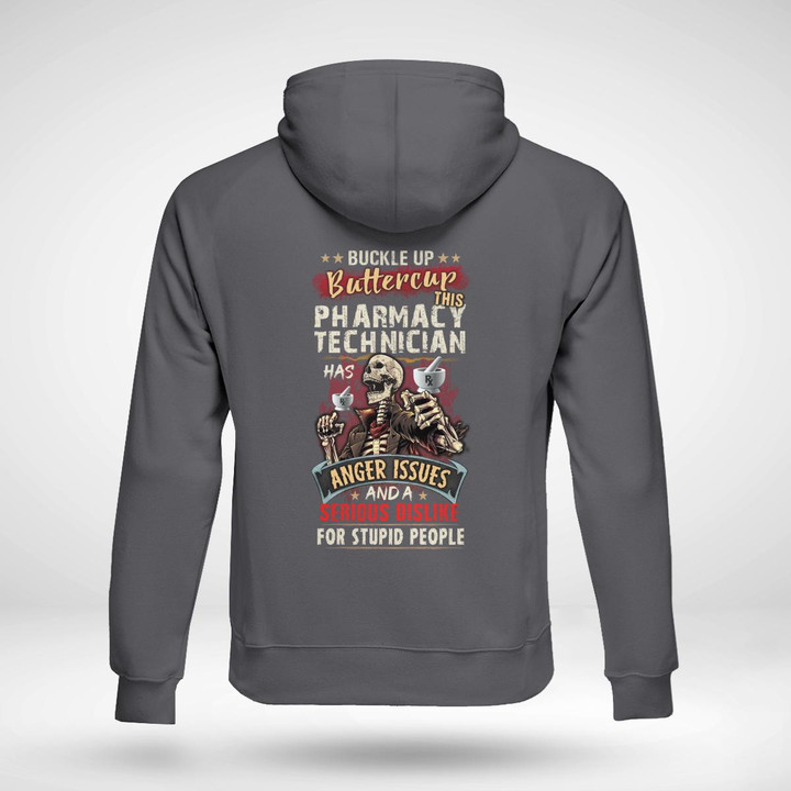 This Pharmacy Technician has anger issue - Charcol -PharmacyTechnician Hoodie -#011022BUCUT4BPHTEZ4