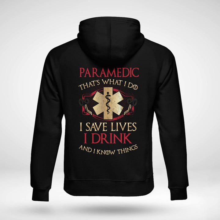 Paramedic I know Things- Black -Paramedic- Hoodie -#041022IKNOTH1BPARMZ4