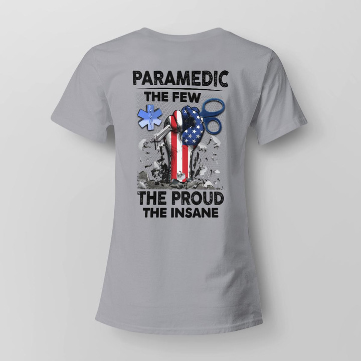 Paramedic Fist Gray T-Shirt - Symbol of strength and courage for paramedics in the USA