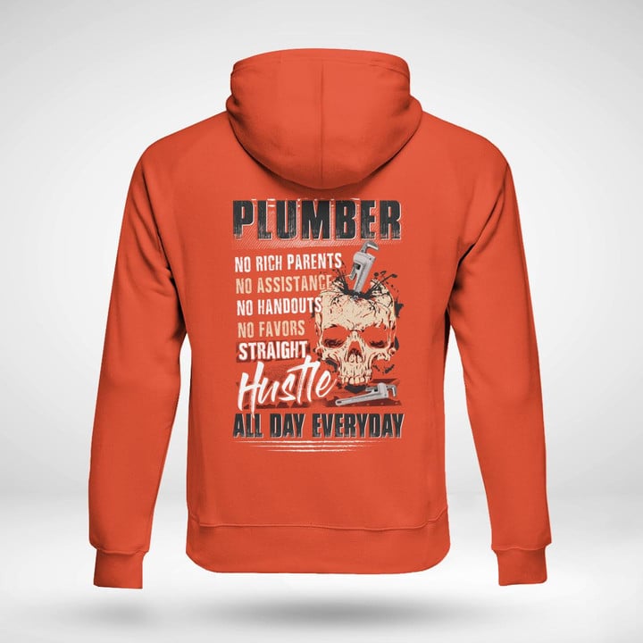 Plumber Hustle all day everyday- Orange-Plumber- Hoodie - #051022HUSTL10BPLUMZ6