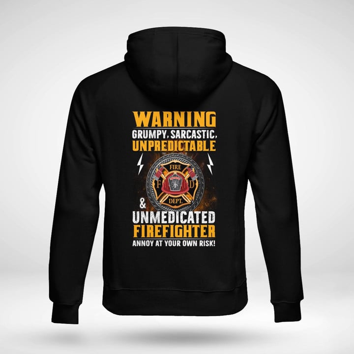 Firefighter Annoy at your own Risk-Black -Firefighter- Hoodie-#281022UNPRE8BFIREZ6